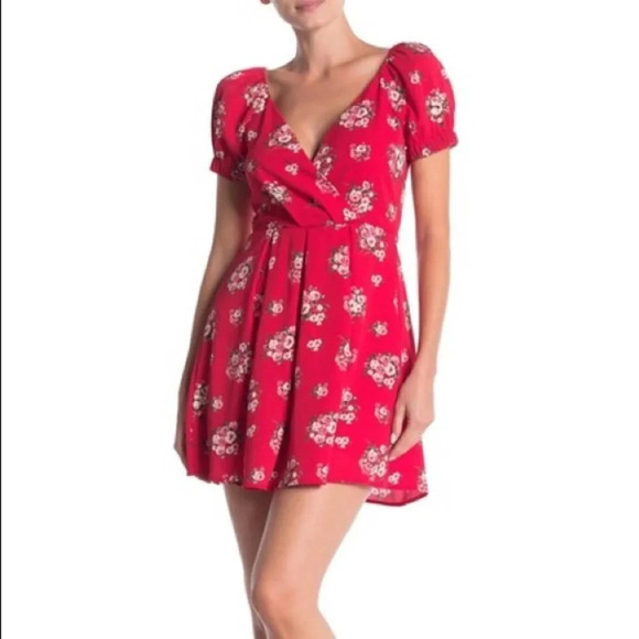 Trinity Moon Nordstrom Pleated Red Skater Dress M - Picture 1 of 6